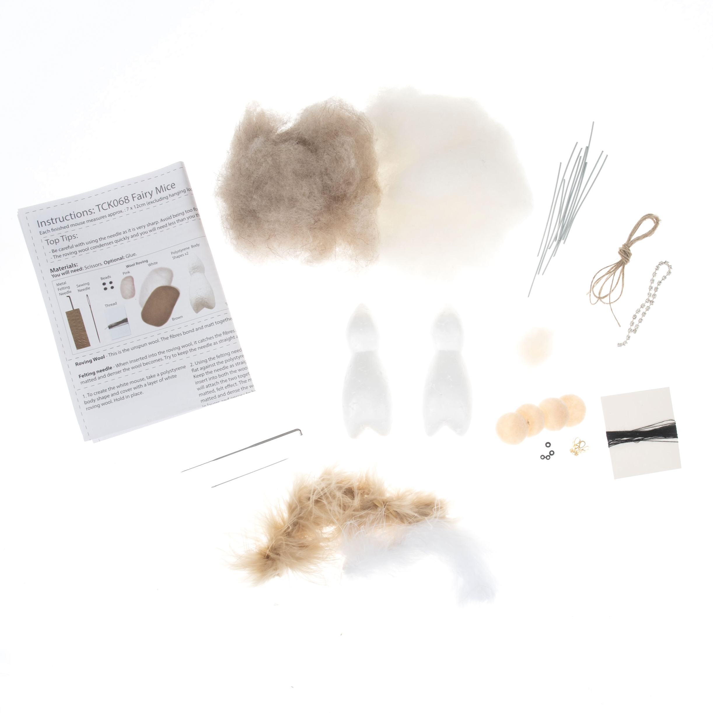 Fairy mouse needle felting kits to create christmas decorations